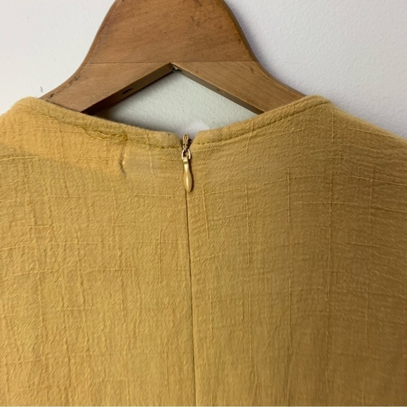 [Cage] Women's Sz:Small Mustard Yellow Cotton Boho Wide Leg Sleeveless Jumpsuit - Picture 9 of 9